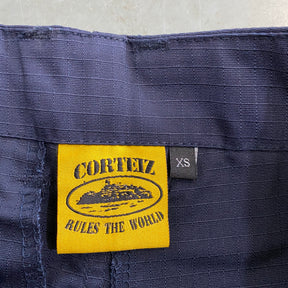 Shorts Corteiz “Mula Guerilla” ( Azul Com Branco )