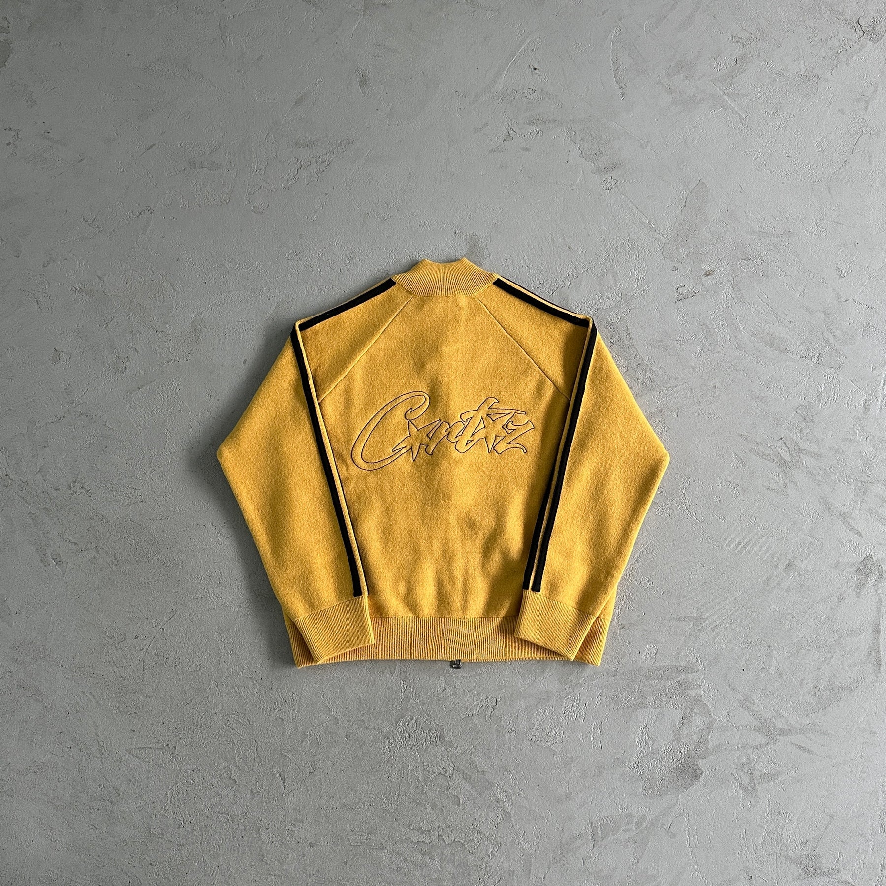Casaco Corteiz “Knit Zip Up” ( Amarelo com Preto )