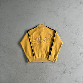 Casaco Corteiz “Knit Zip Up” ( Amarelo com Preto )