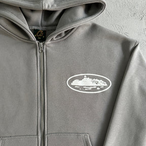 Conjunto Corteiz “Island Puff Print” ( Cinza )