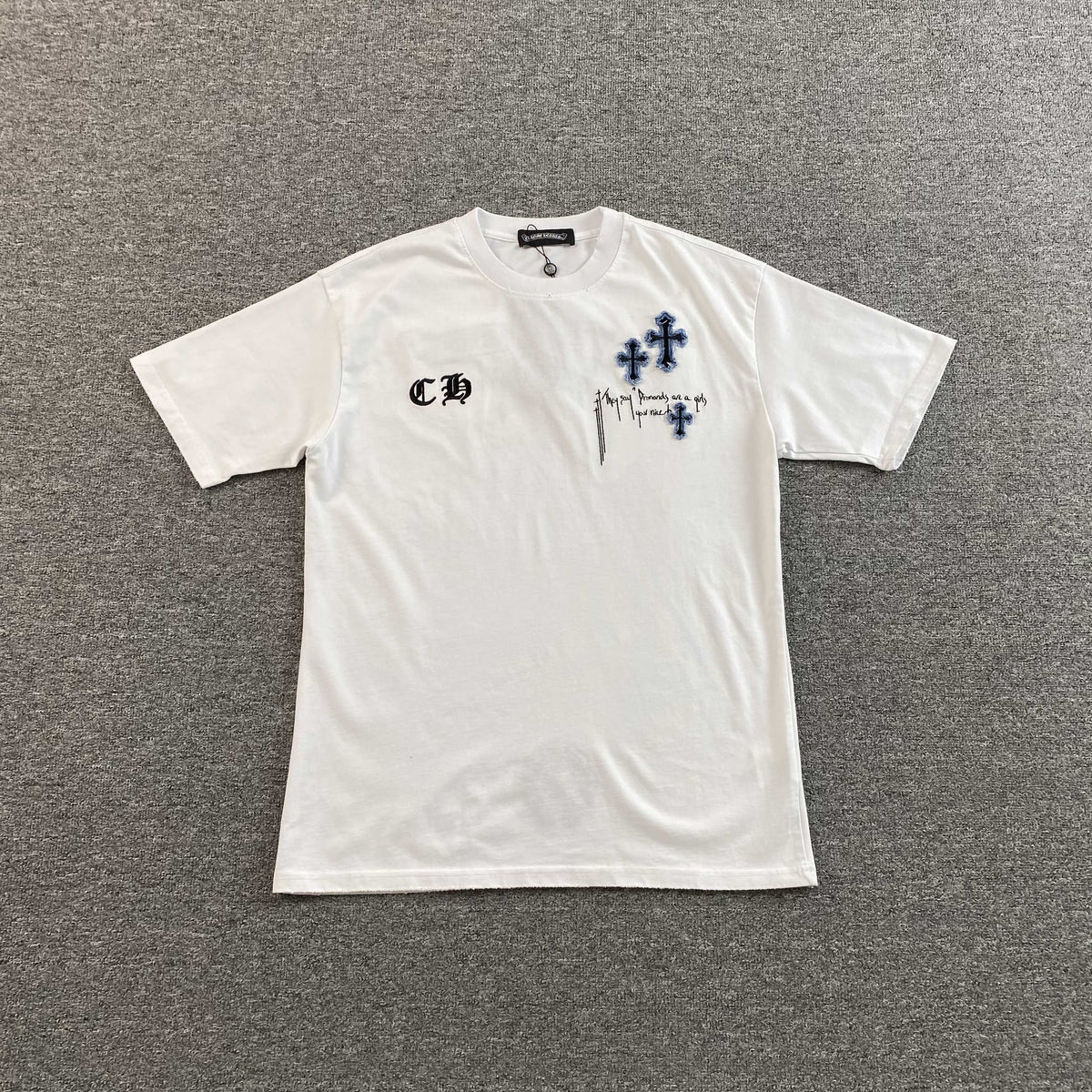 Camisa Chrome Hearts “They say 'Diamonds are a girl's” ( Branca )