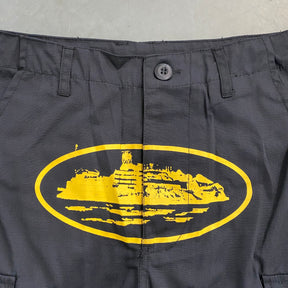 Shorts Corteiz “Mula Guerilla” ( Preto Com Amarelo )
