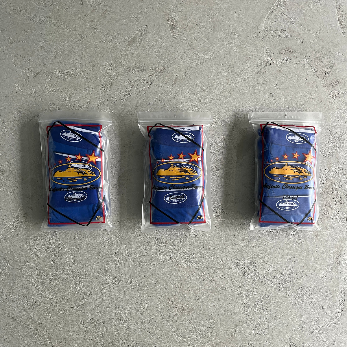 Cueca Box Corteiz ( Pack Com 4 ) ( Azul )