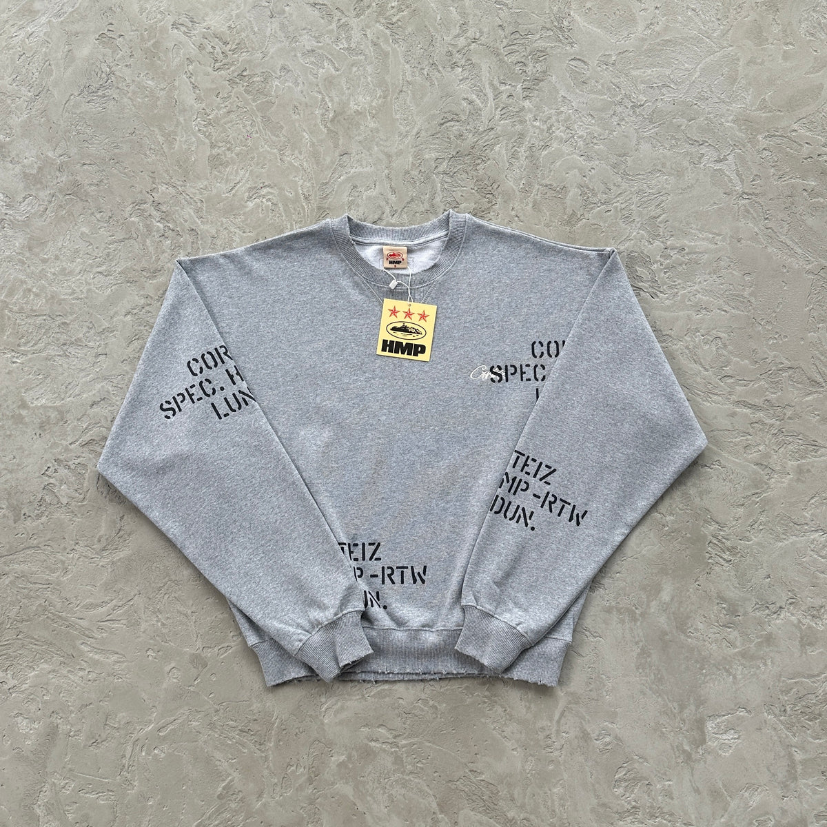 Conjunto Corteiz “HMP Stencil crewneck” ( Cinza )