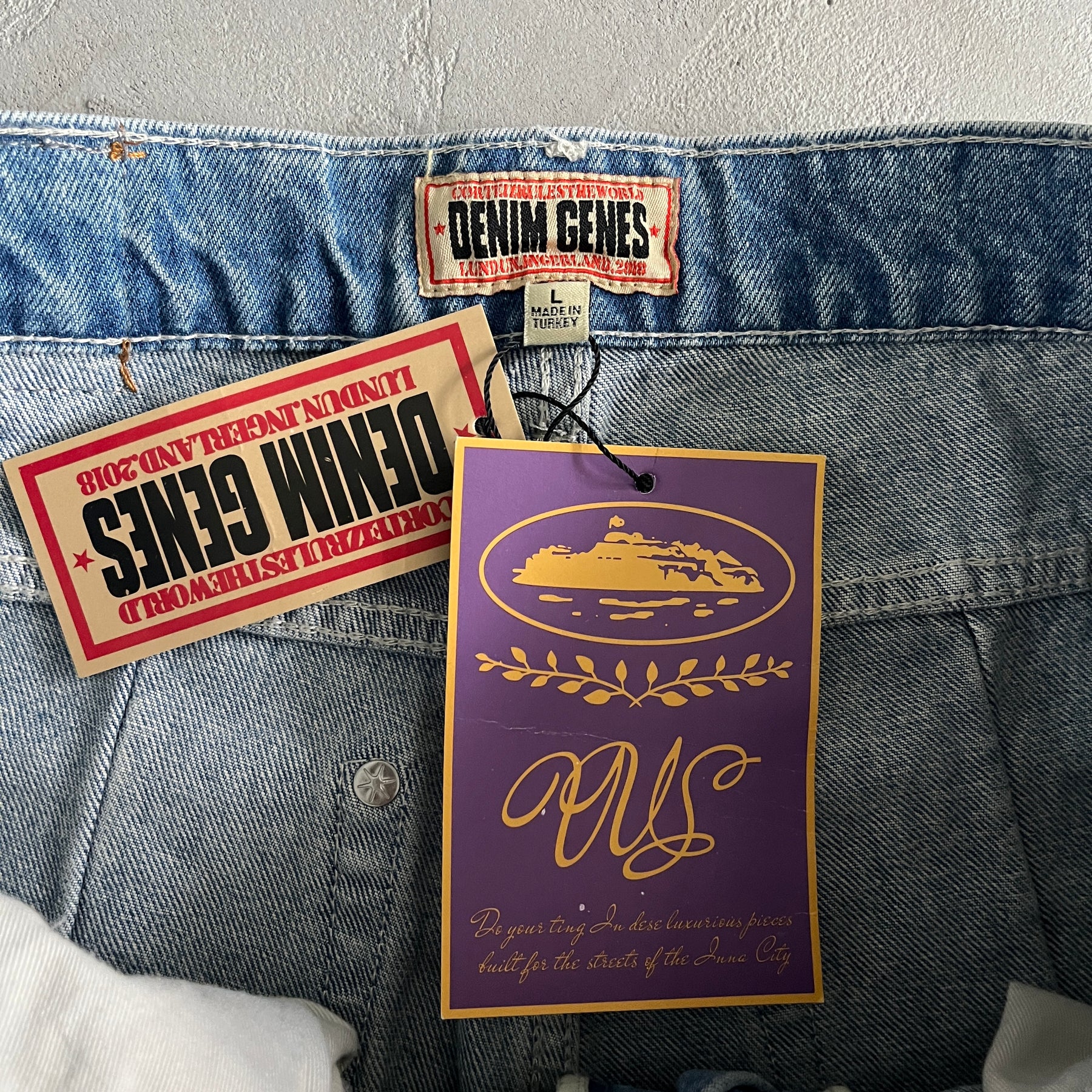 Calça Corteiz “C-Star” ( Cinza com Branco )