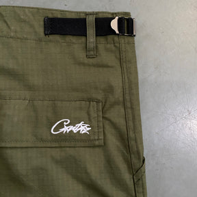 Shorts Corteiz “Mula Guerilla” ( Verde Com Branco )