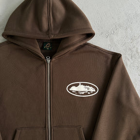 Conjunto Corteiz “Island Puff Print” ( Marrom )