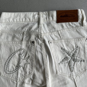 Shorts Corteiz “Denim Genes” ( Branco )