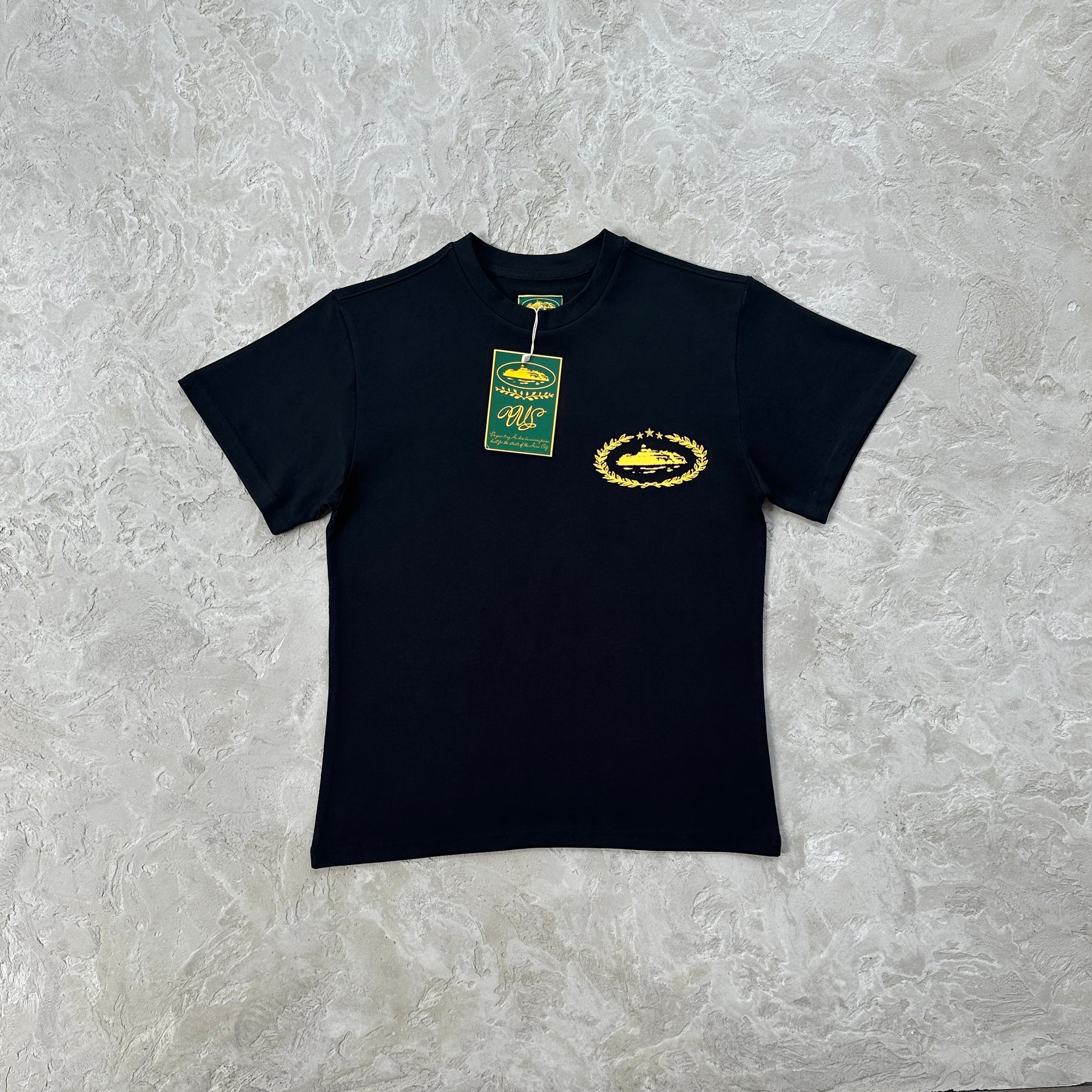 Camisa Corteiz “Royale Heavyweight” ( Preta Com Amarelo )