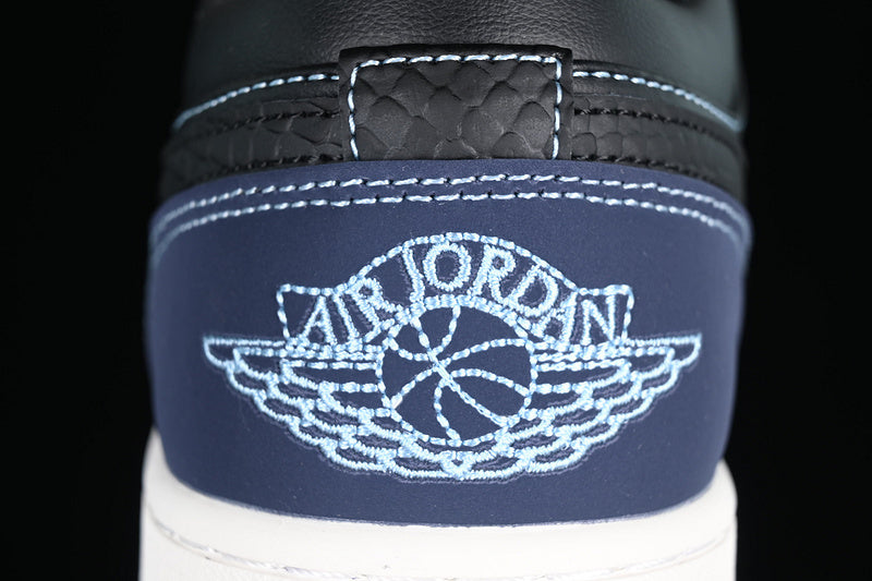 Air Jordan 1 Low "Black Dark Obsidian Snakeskin”